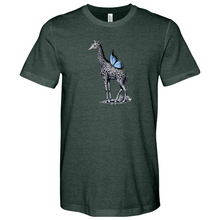 Load image into Gallery viewer, Giraffe Butterfly Heathered Tee
