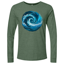Load image into Gallery viewer, Swirl Wave Blue White Long Sleeve
