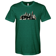 Load image into Gallery viewer, PHL Faded Skyline Heathered Tee
