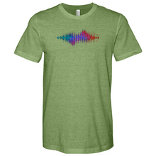 Load image into Gallery viewer, Frequency Waves Red Blue Without BG Heathered Tee
