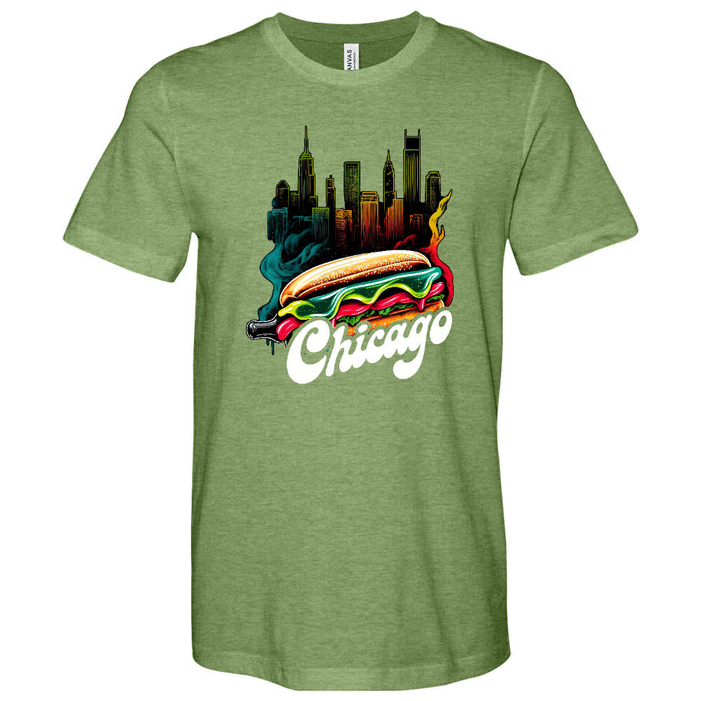 Chicago Hot Dog Heathered Tee