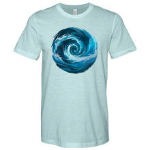 Load image into Gallery viewer, Swirl Wave Blue White Heathered Tee
