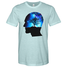 Load image into Gallery viewer, Man Head With Galaxy Tree Heathered Tee
