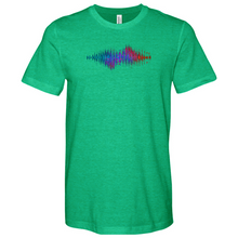 Load image into Gallery viewer, Frequency Waves Red Blue Without BG Heathered Tee
