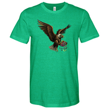 Load image into Gallery viewer, Green Eagle &amp; Shredded Fabric Heathered Tee
