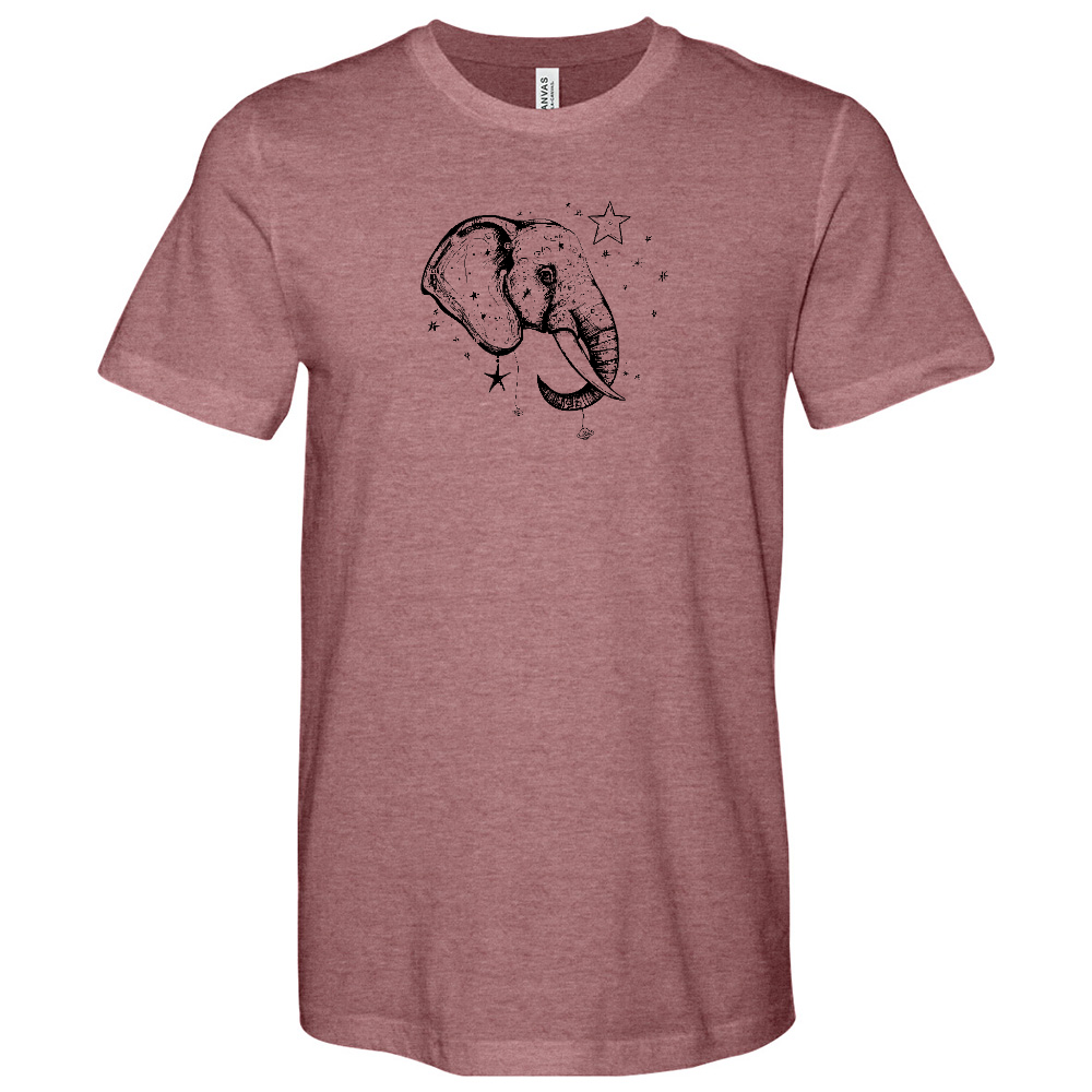 Elephant Head Side View Incorporate Decoration Heathered Tee