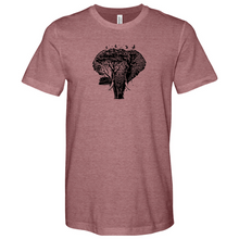 Load image into Gallery viewer, An Elephant is Surrounded by Trees and Birds Heathered Tee
