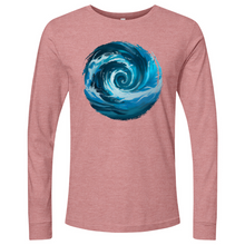 Load image into Gallery viewer, Swirl Wave Blue White Long Sleeve
