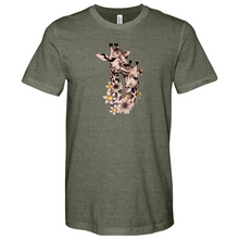 Load image into Gallery viewer, A Giraffe With Flowers on its Leg Heathered Tee
