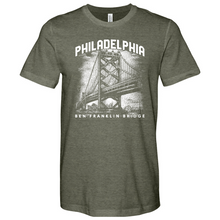 Load image into Gallery viewer, Ben Franklin Bridge Heathered Tee
