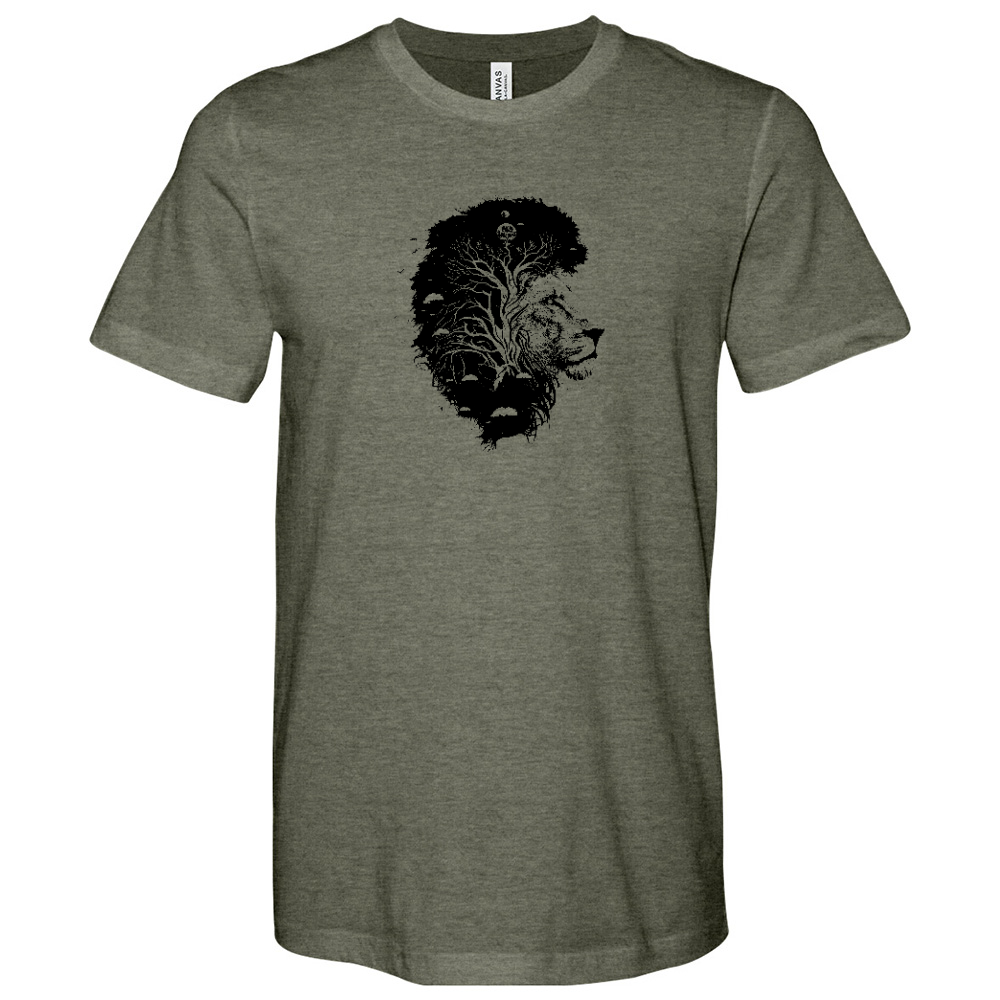 A Black and White Lion Heathered Tee