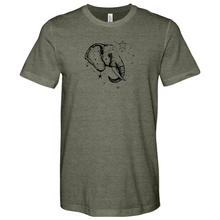 Load image into Gallery viewer, Elephant Head Side View Incorporate Decoration Heathered Tee
