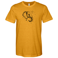 Load image into Gallery viewer, Elephant Head Side View Incorporate Decoration Heathered Tee
