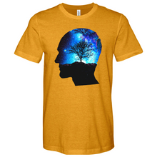 Load image into Gallery viewer, Man Head With Galaxy Tree Heathered Tee
