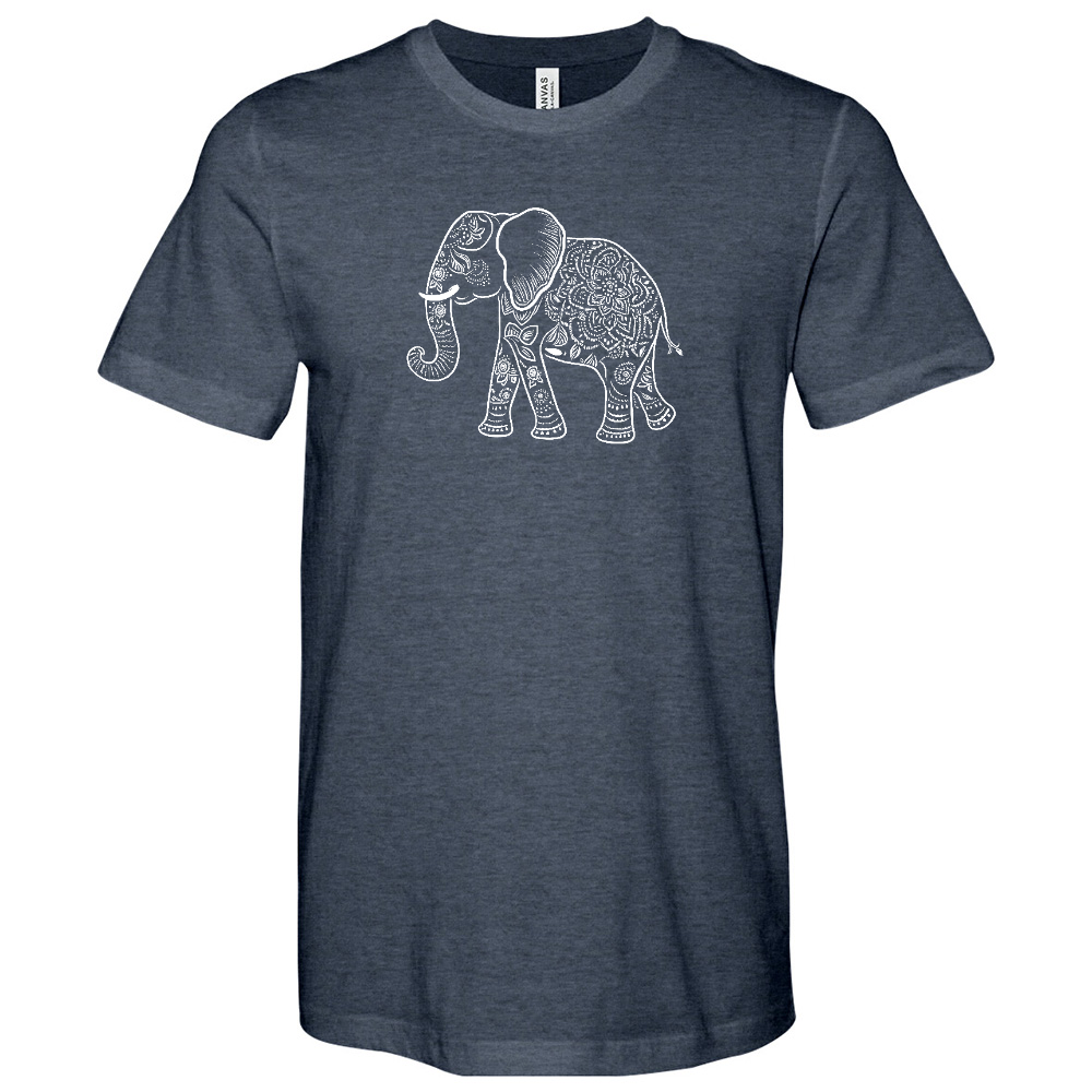 Elephant Line Art Heathered Tee