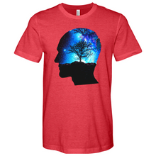 Load image into Gallery viewer, Man Head With Galaxy Tree Heathered Tee
