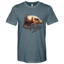 Load image into Gallery viewer, Philly Rugby Eagle Heathered Tee
