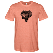Load image into Gallery viewer, An Elephant is Surrounded by Trees and Birds Heathered Tee
