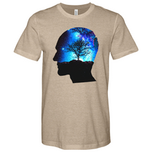 Load image into Gallery viewer, Man Head With Galaxy Tree Heathered Tee
