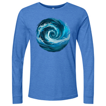Load image into Gallery viewer, Swirl Wave Blue White Long Sleeve

