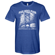Load image into Gallery viewer, Ben Franklin Bridge Heathered Tee

