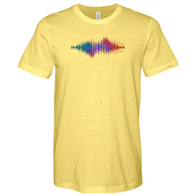 Load image into Gallery viewer, Frequency Waves Red Blue Without BG Heathered Tee
