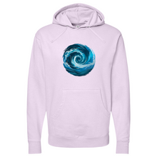 Load image into Gallery viewer, Swirl Wave Blue White Midweight Hooded Sweatshirt
