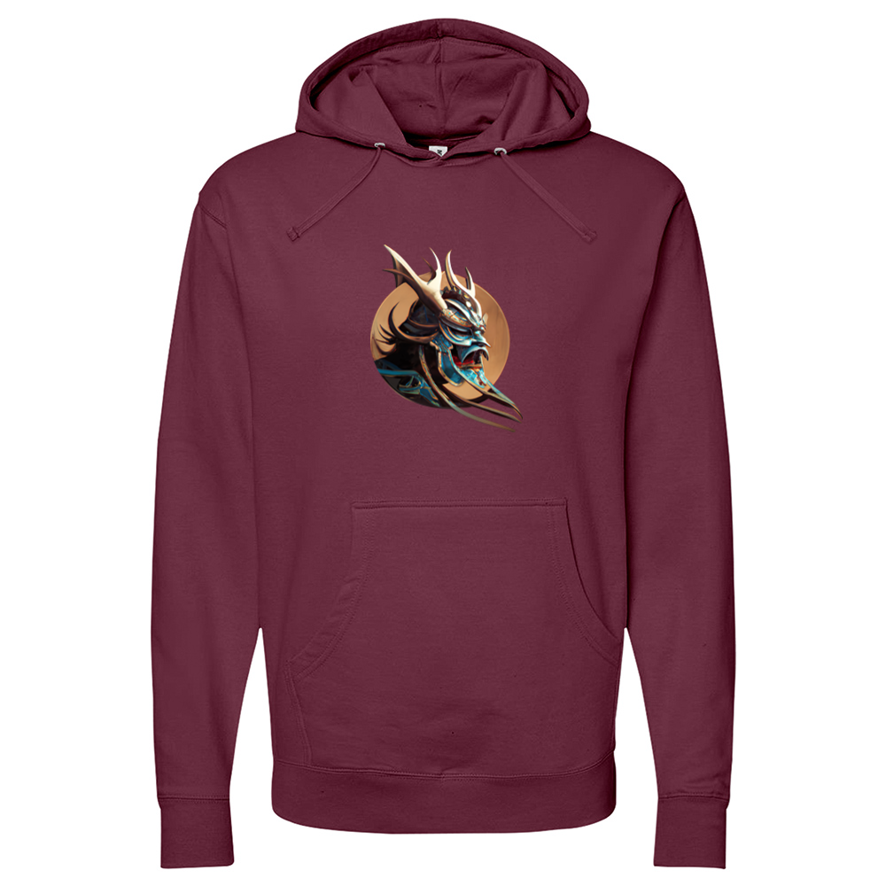 Japanese Warrior Brown Midweight Hooded Sweatshirt