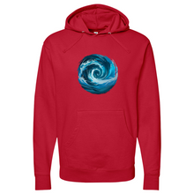 Load image into Gallery viewer, Swirl Wave Blue White Midweight Hooded Sweatshirt
