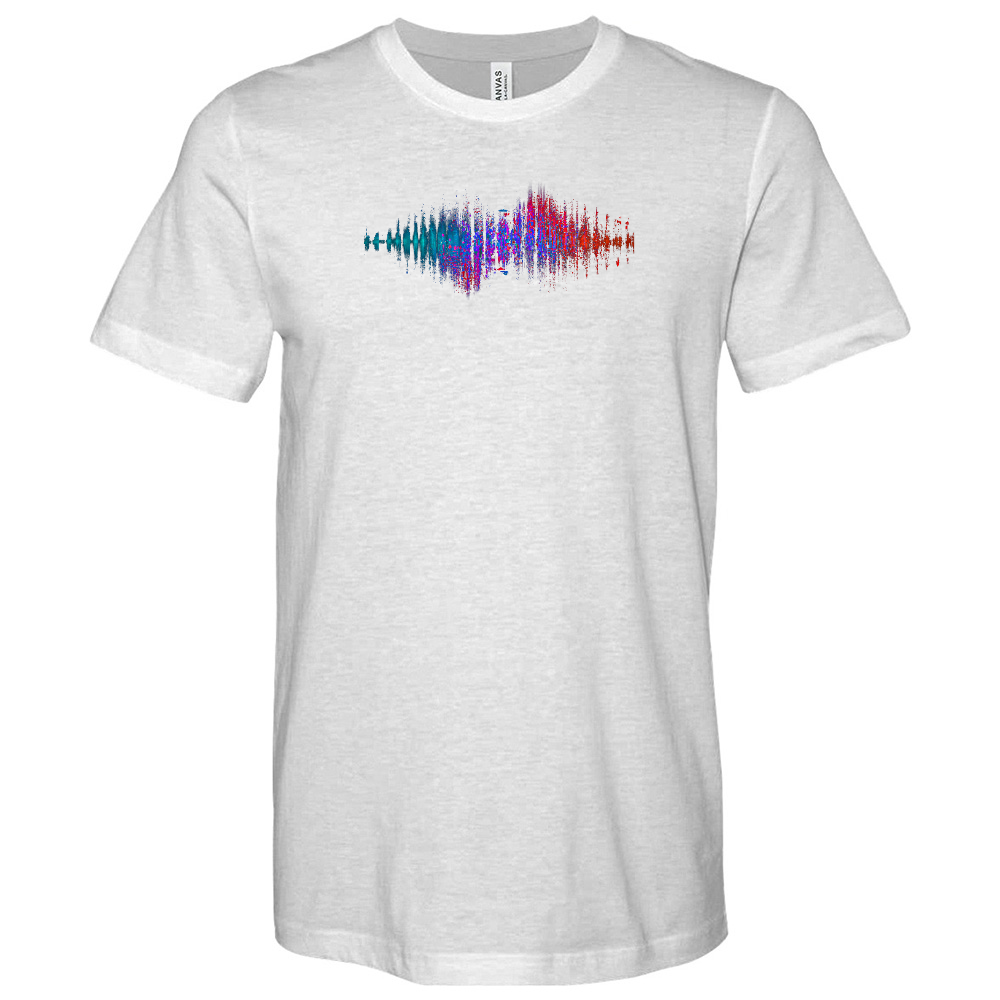Frequency Waves Red Blue Without BG Heathered Tee