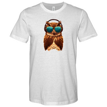 Load image into Gallery viewer, Owl With Sunglass and Headphone Heathered Tee
