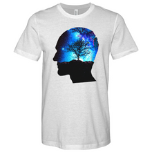 Load image into Gallery viewer, Man Head With Galaxy Tree Heathered Tee
